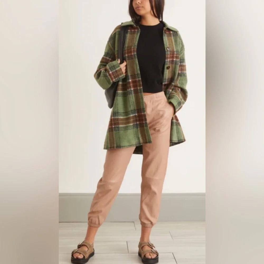 LEATHER DRAWSTRING SWEATPANTS - SPRWMN - DUSTY PINK